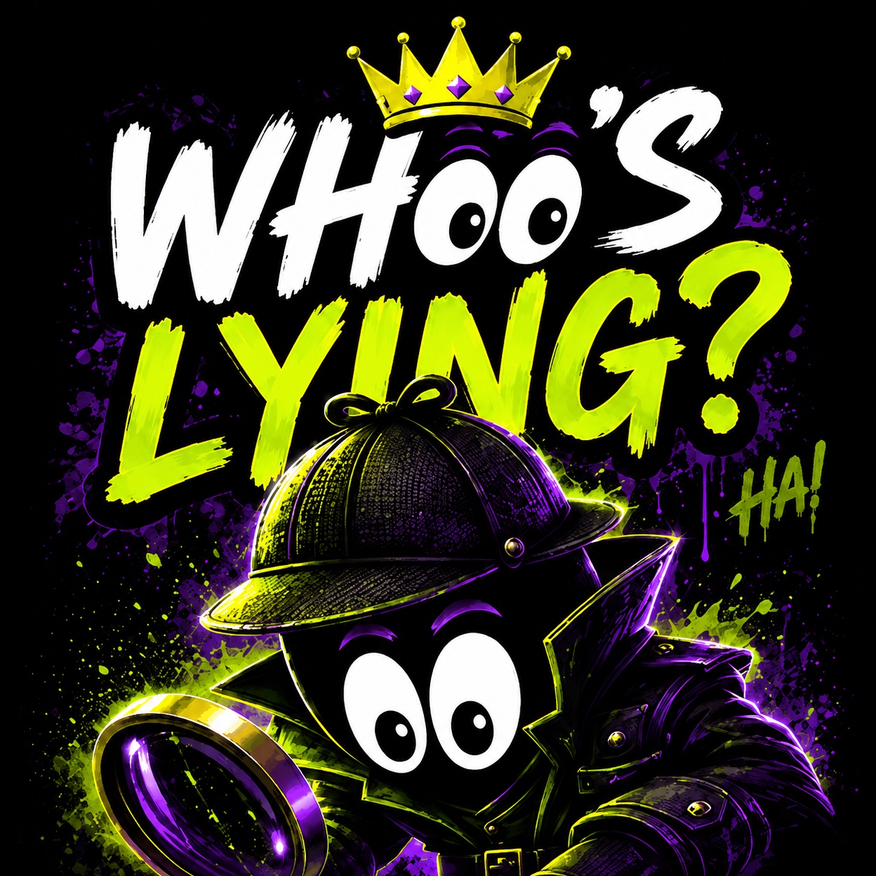 WHO'S LYING detective mascot